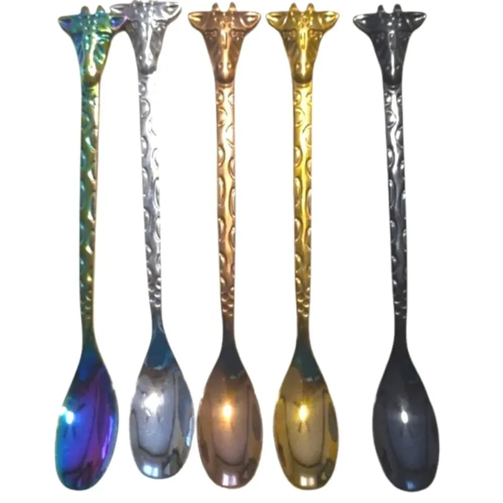 Giraffe Handle Spoon Set - Multicolor